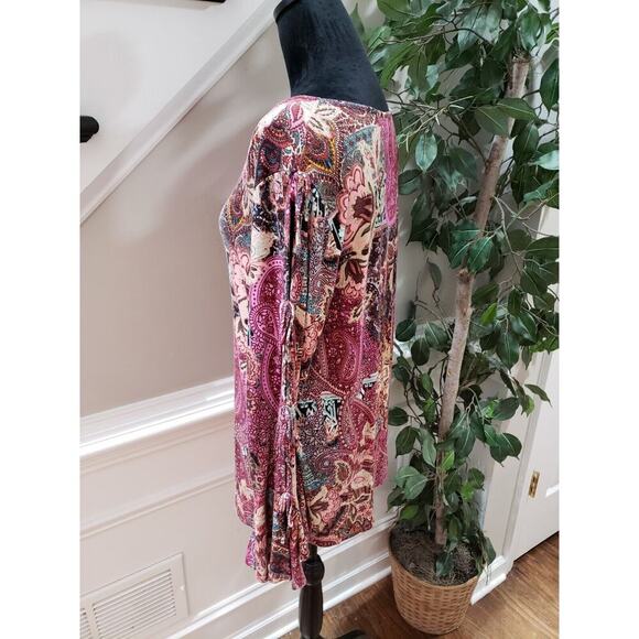 Cupio Women's Multicolor Viscose Round Neck Long Sleeve Top Blouse Size Large - Picture 5 of 10